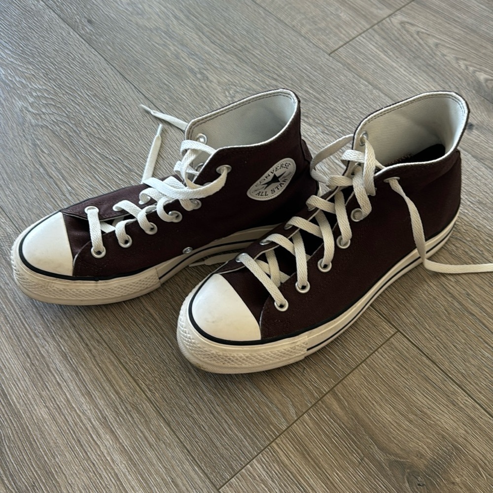 Converse platform brown high top size 8.5 womens